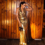 Golden Hour Metallic Maxi